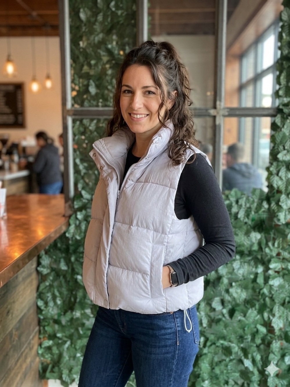 Kohl's LFX Light Gray Quilted Puffer Vest - Size L